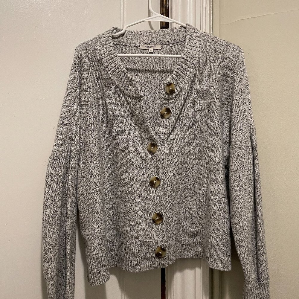 Madewell Women's Button-Front Cardigan Sweater - XL | Color: Grey